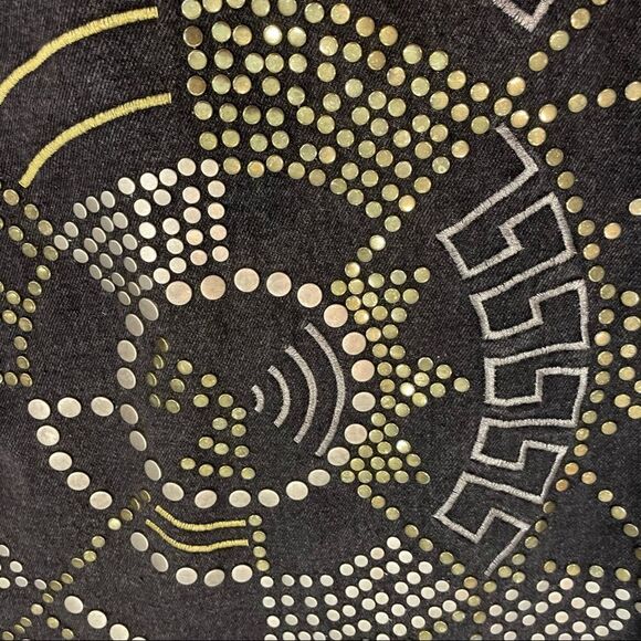 I.B. Diffusion Black Jean Denim Studded jacket - Picture 6 of 8